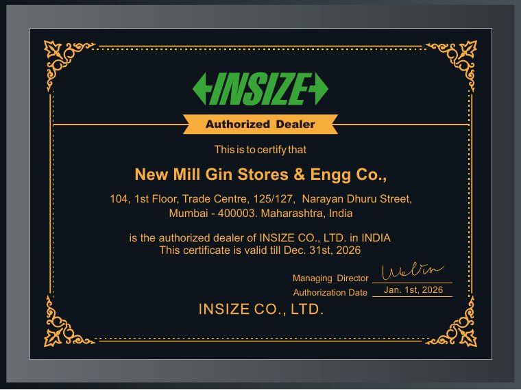 Insize authorized dealer certificate